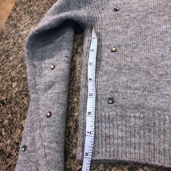 SEE VIDEO!!! โจ๐โจ SPARKLE!! Pretty Noisy May Grey Rhinestone Crop Sweater - Picture 13 of 17